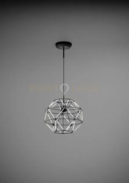 Euclide lampadario sospeso 35cm a led 3000k 3273lm 44w colore nero