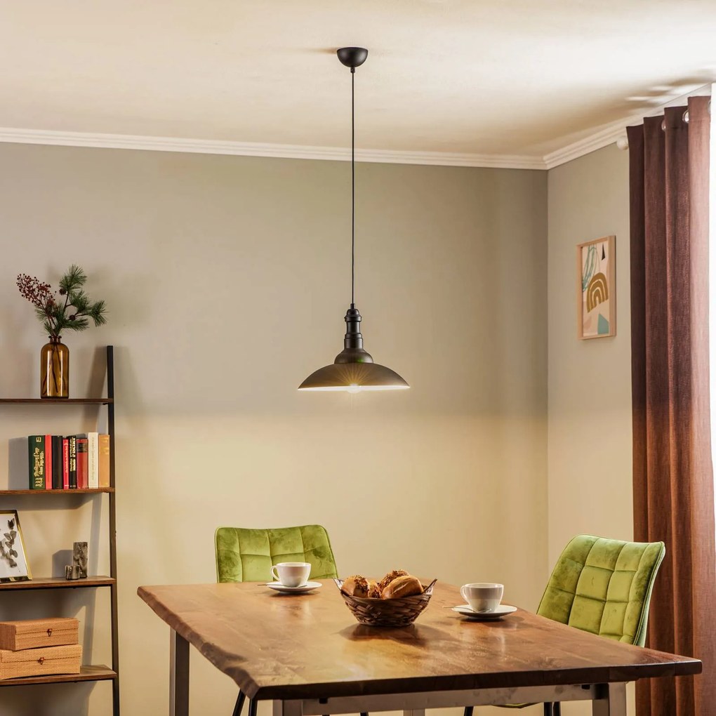 Avonni Lampada a sospensione AV-4100-M5-BSY in nero, interno bianco