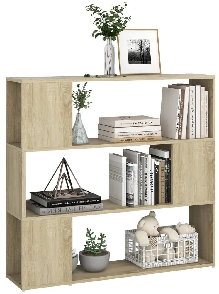 Libreria/divisorio rovere sonoma 100x24x94 cm