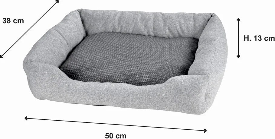 Cuccia grigio chiaro per cane 50x38 cm Graphene – Love Story