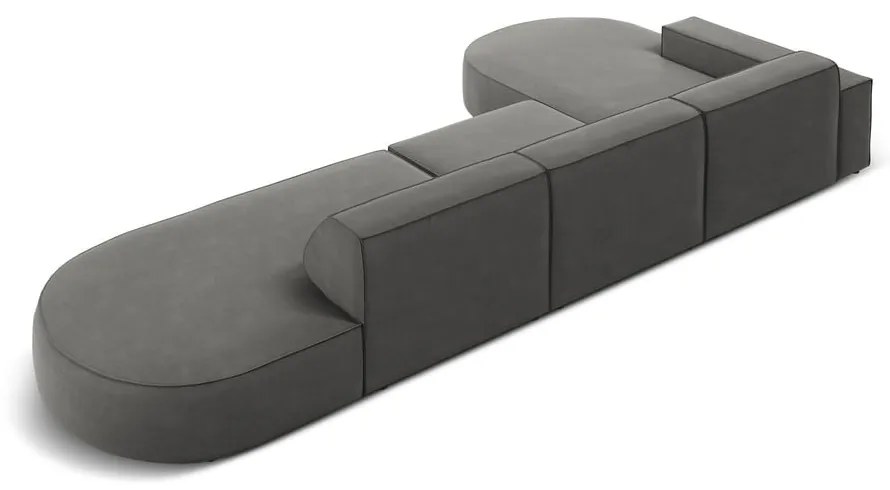 Divano angolare in velluto grigio (angolo sinistro) Jodie - Micadoni Home