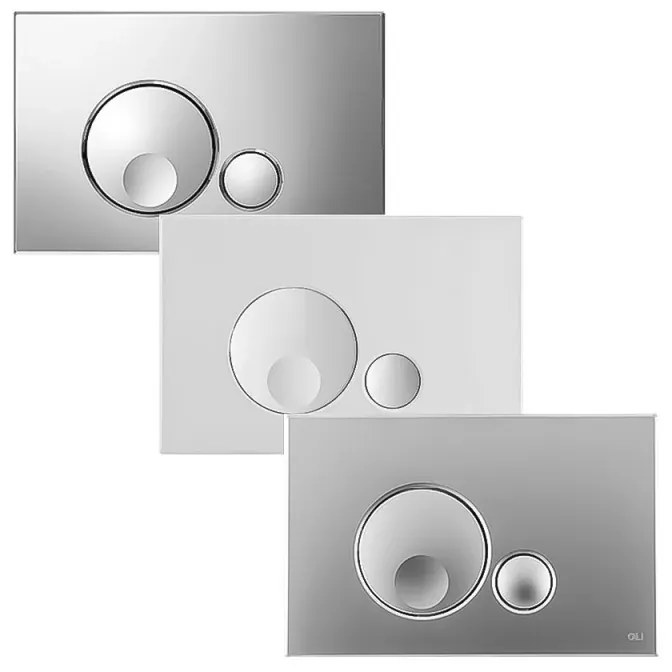 Placca di comando Oli Globe satinato 23 cm in ABS con doppio scarico