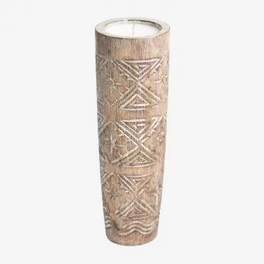 Candela in legno Hakim ↑40 cm - Sklum
