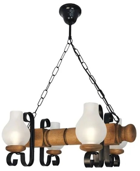 Brilagi - Lampadario a sospensione con catena RUSTIC 4xE14/40W/230V faggio