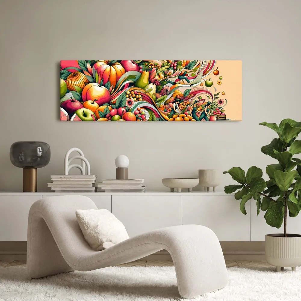 Quadro su tela – Frutta colorata in movimento