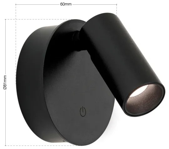 Orion - Lampada LED ricaricabile dimmerabile LUXY LED/1W/5V 2200 mAh 2700/3000/4000K nero