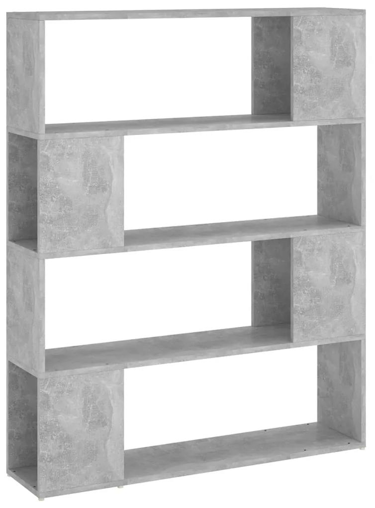 Libreria/divisorio grigio cemento 100x24x124 cm