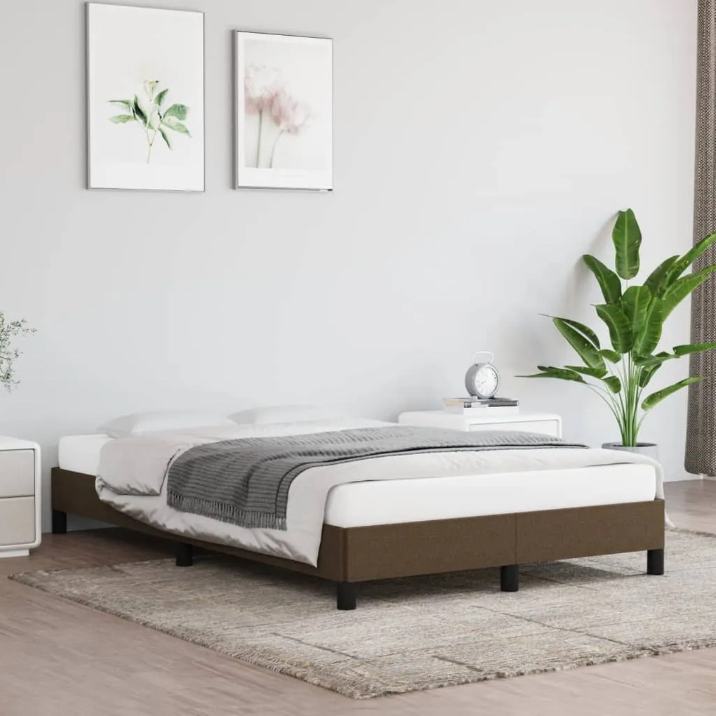 Giroletto Senza Materasso Marrone Scuro 80x200 Cm İn Tessuto /