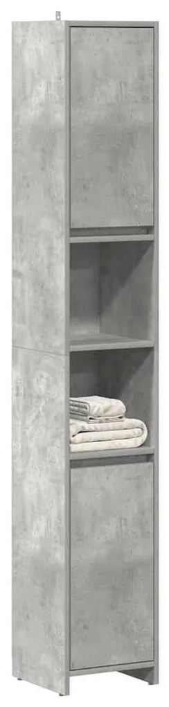 Mobile Da Bagno Grigio Cemento 30x30x183,5 Cm Legno Multistrato /