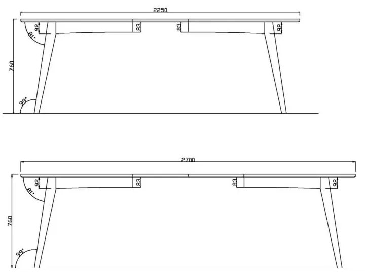 Tavolo da pranzo pieghevole in rovere 180x102 cm Marte - Actona