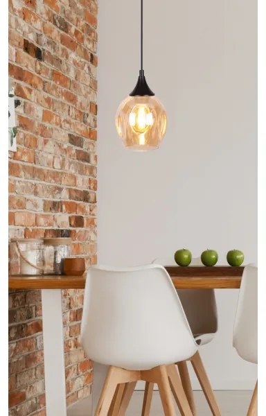 Lampadario a sospensione con filo ASPA 1xE27/40W/230V nero