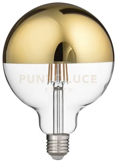 Gla302o- lampadina attacco e27 globo vetro specchiato oro 12,5cm 27...