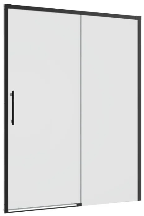 Porta doccia scorrevole Remix2 L 140 x H 195cm, Sp. 6 mm in vetro vetro senza finitura / trasparente profilo nero
