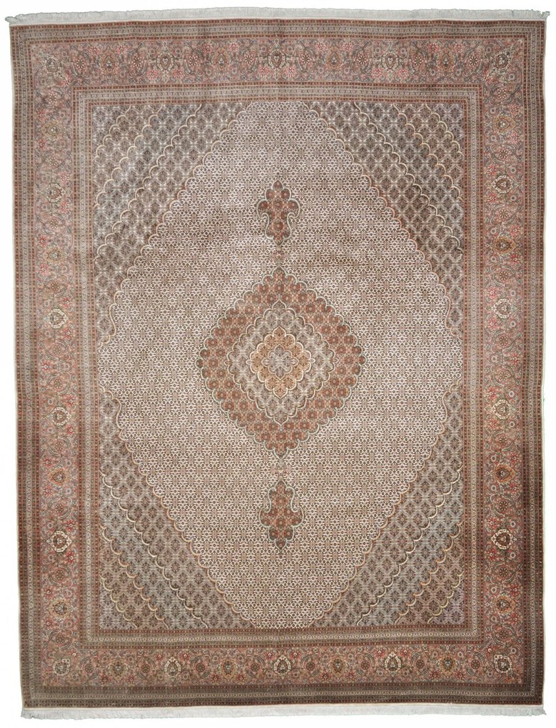 Tabriz Tappeto 410 x 300 Beige (Iran) Annodato A Mano