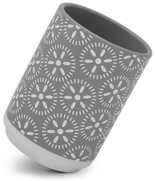 Portaspazzolino da appoggio in ceramica grigio multiuso Circus