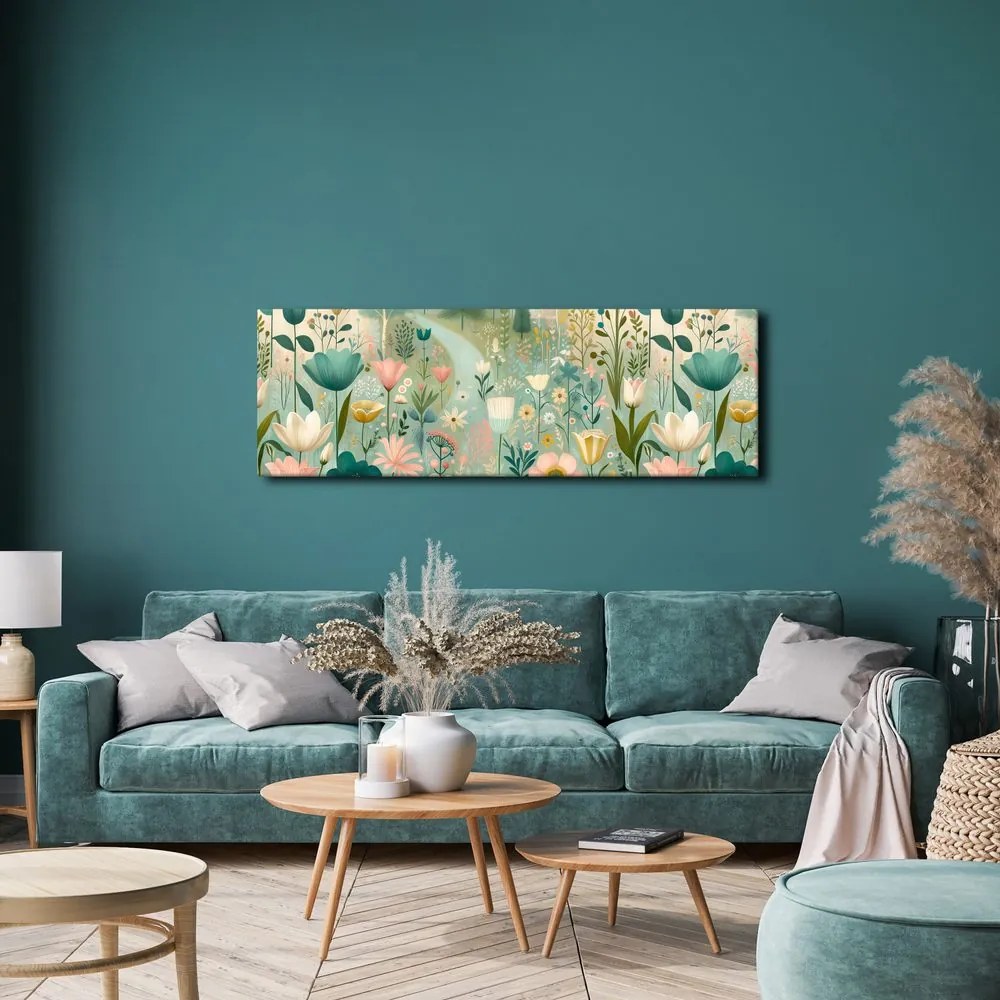 Quadro su tela – Prato in fiore nella valle silenziosa