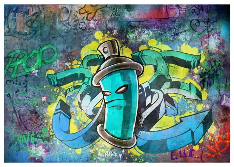 Fotomurale  Graffiti maker  Colore Blu, Dimensioni e Misure 150x105