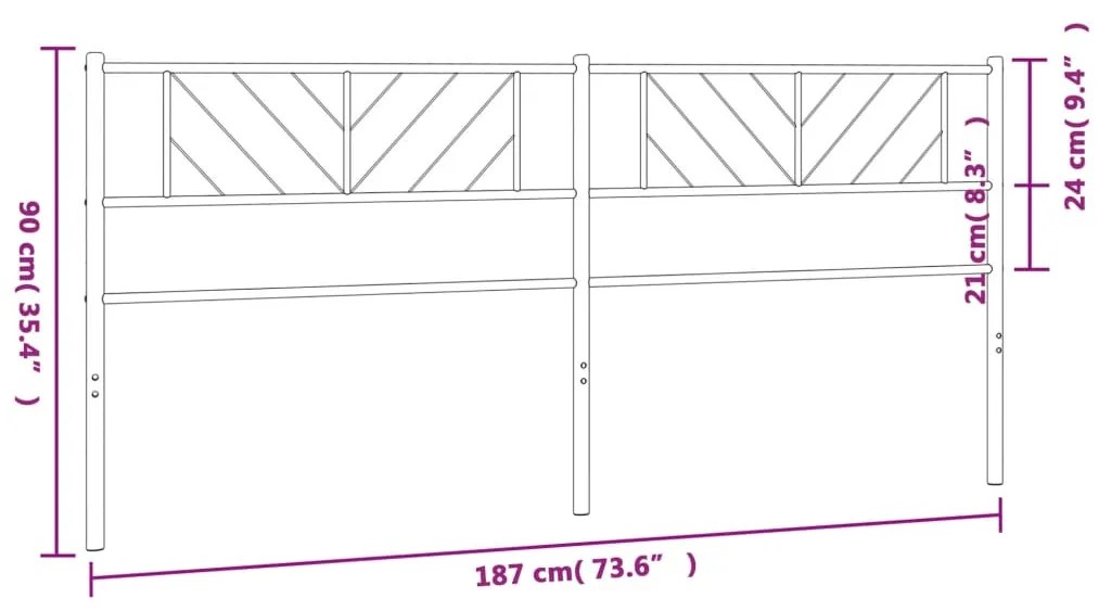 Testiera in Metallo Nero 180 cm