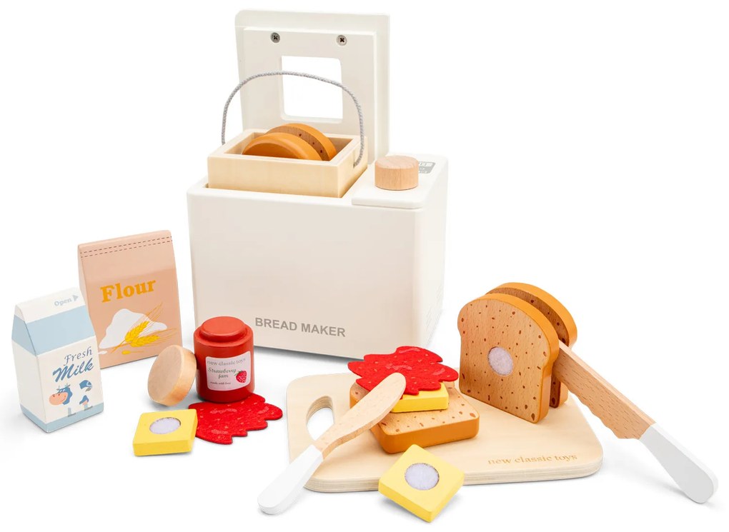 Macchina per il pane in legno con accessori