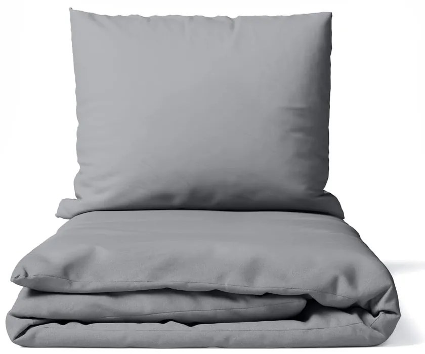 Biancheria da letto matrimoniale grigia in microsatin 200x200 cm Basic - Bonami Essentials