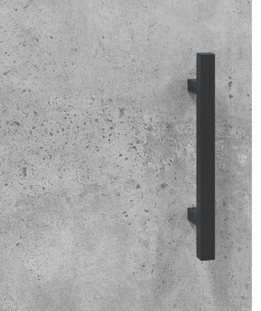 Credenza Grigio Cemento 69,5x34x180 cm in Legno Multistrato