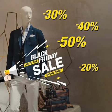 Black Friday megafono | Vetrofania