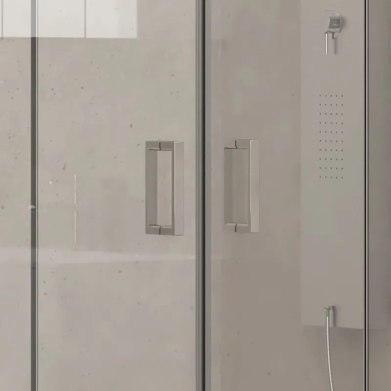 Nicchia doccia 160cm doppio scorrevole altezza 180cm | KAM-KNF6000 - KAMALU