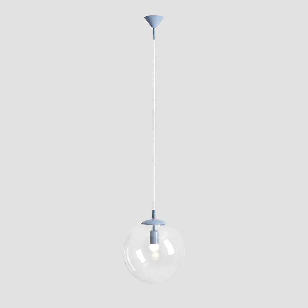 ALDEX Lampada a sospensione Nohr con paralume in vetro, blu/trasparente
