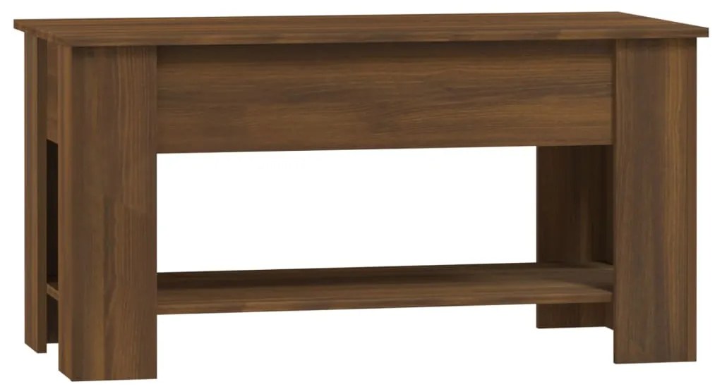 Tavolino salotto rovere marrone 101x49x52 cm legno multistrato