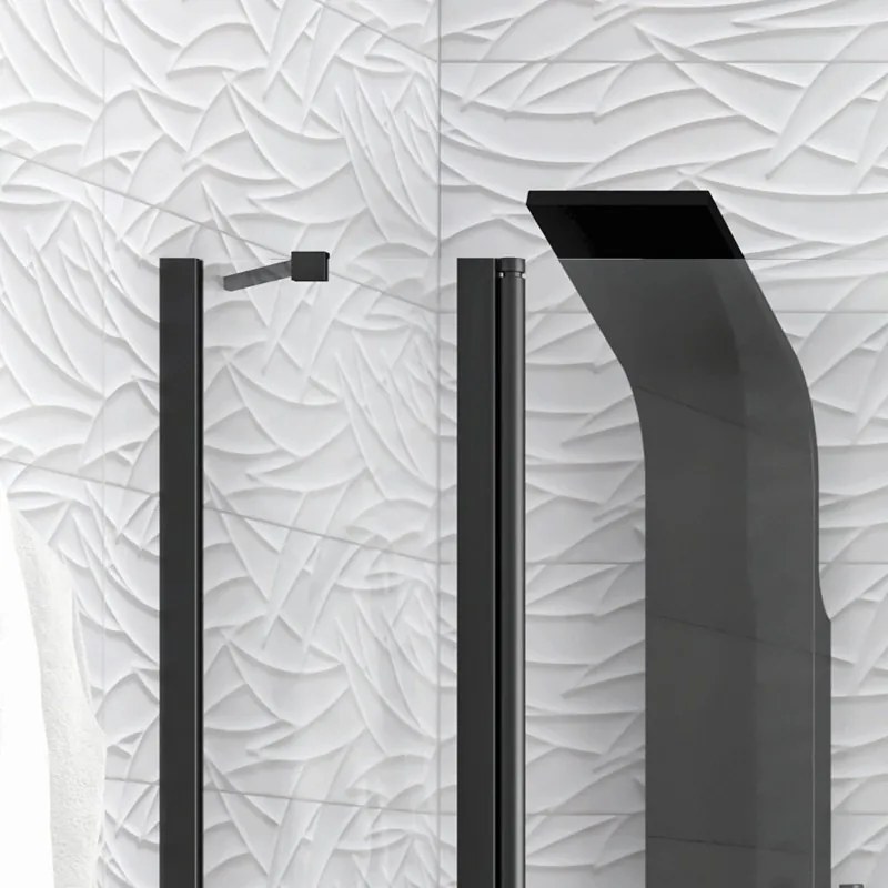 Box doccia finitura nera 70x70cm battente e fisso | KPX2800N - KAMALU