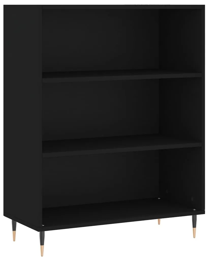 Libreria nera 69,5x32,5x90 cm in legno multistrato