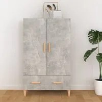 Credenza Grigio Cemento 70x31x115 cm in Legno Multistrato 812532