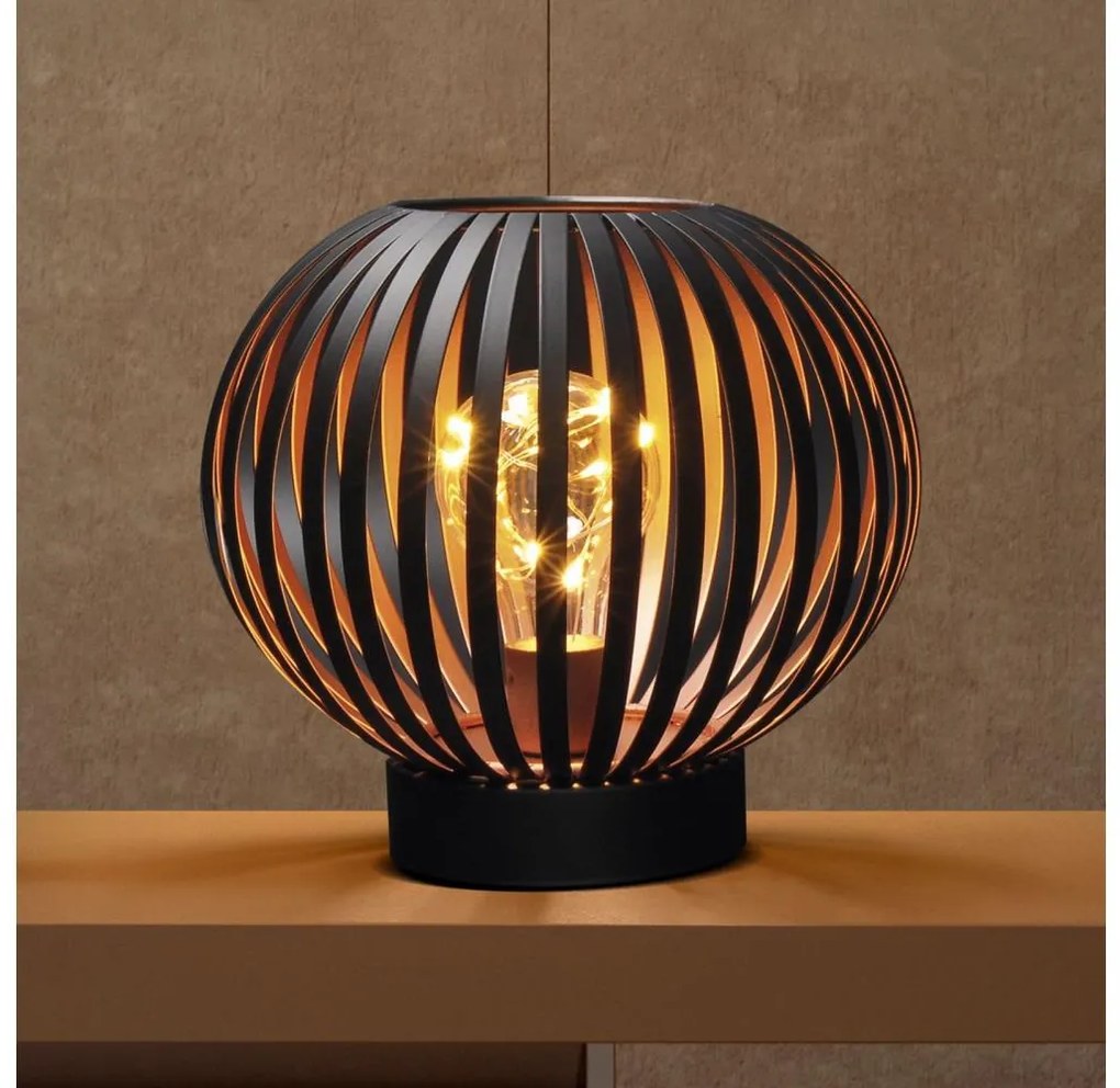 Solight WO3102 - LED Lampada da tavolo decorativa LED/3xAA nero/rame