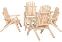 Set Divani da Giardino 5 pz in Legno Massello di Abete 3185517