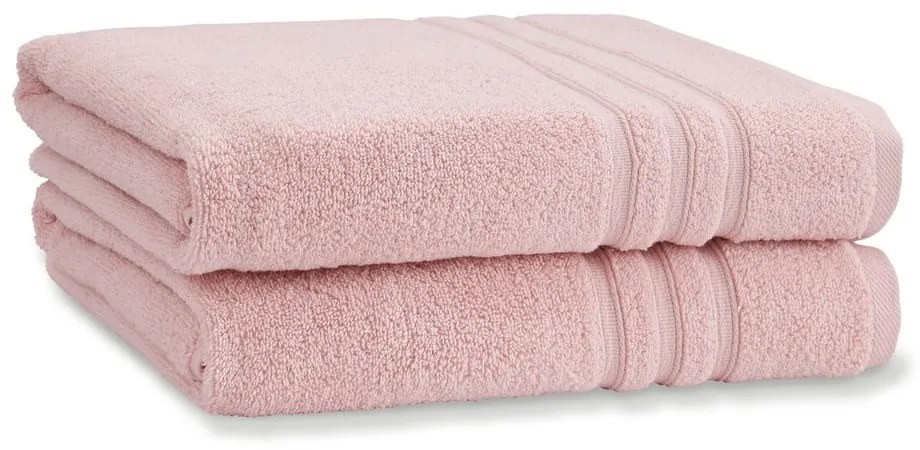 Set di asciugamani tipo terry rosa chiaro in cotone 2 pz 90x140 cm Zero Twist – Catherine Lansfield