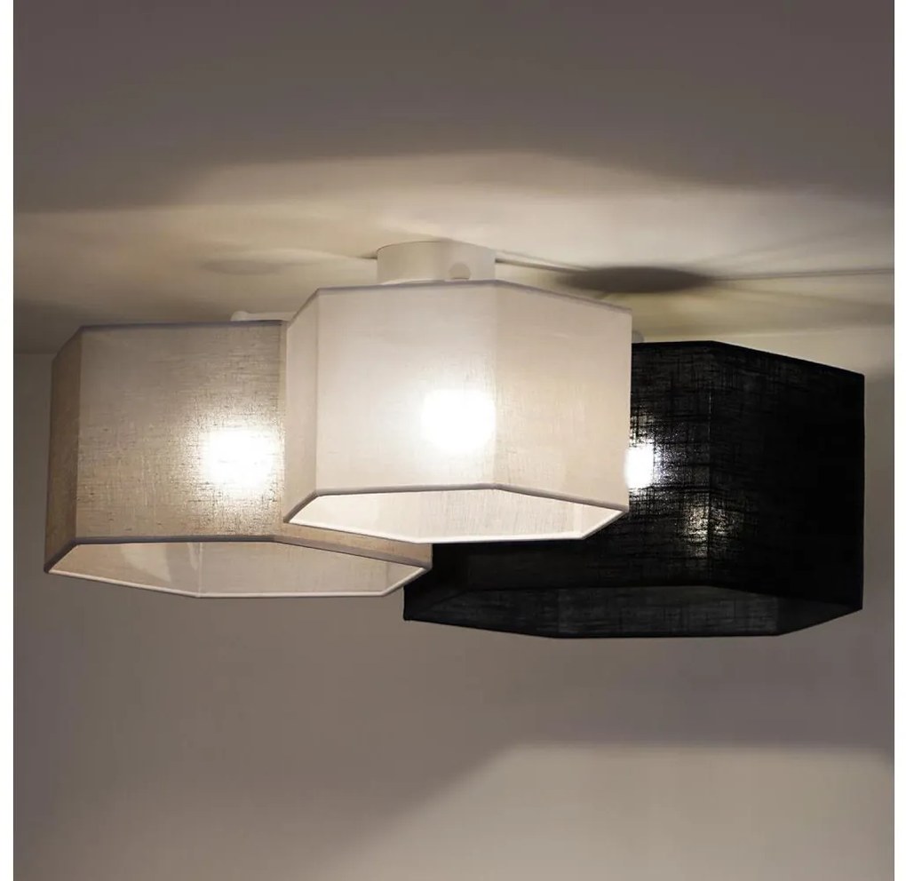 Duolla - Lampadario a plafone ROLLER TRIO HEX 3xE27/15W/230V nero/grigio/bianco