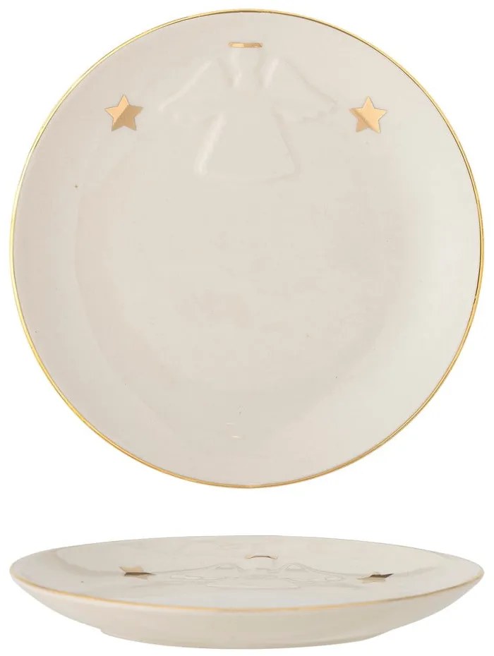 Piatto da dessert in gres bianco con motivo natalizio ø 16 cm Starry - Bloomingville