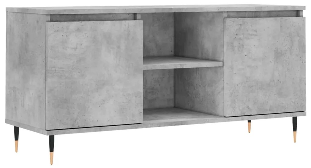 Mobile porta tv grigio cemento 104x35x50cm in legno multistrato