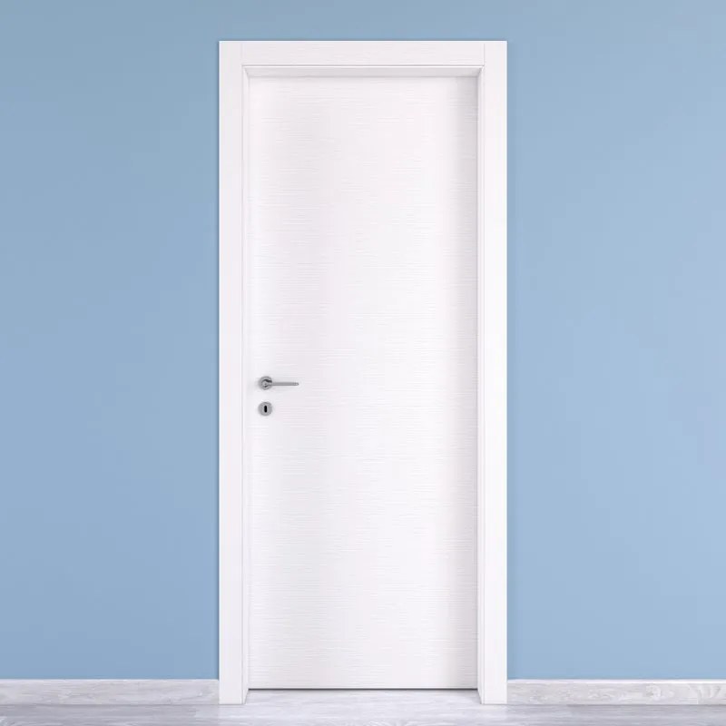 Porta interna a battente Kent in legno colore bianco, L 80 x H 210 cm, apertura reversibile
