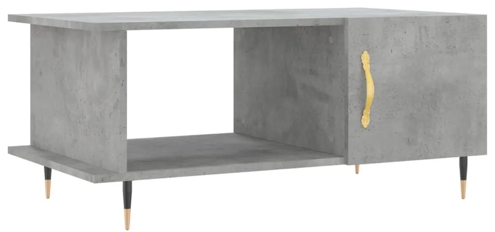 Tavolino da Salotto Grigio Cemento 90x50x40cm Legno Multistrato