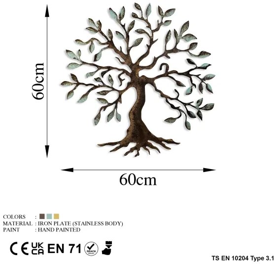 Decorazione da muro 60x60 cm albero metallo