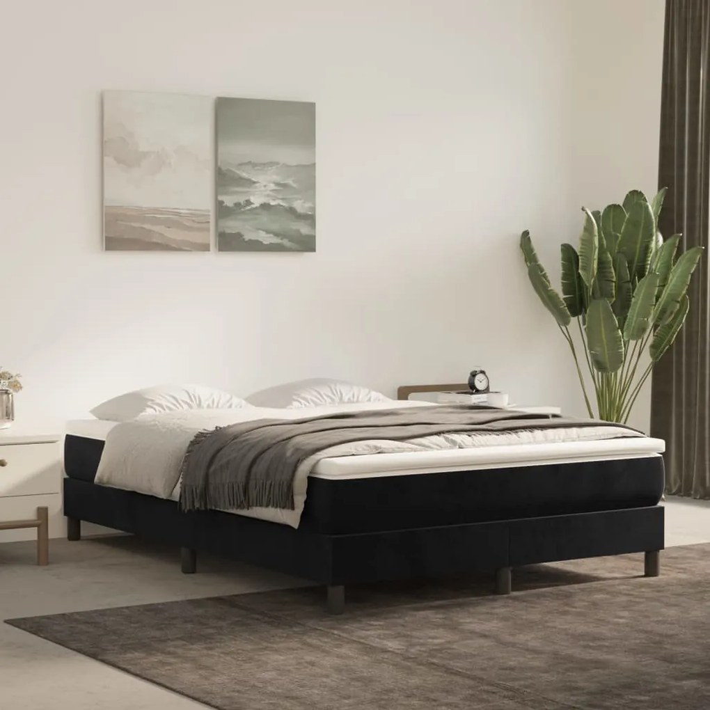 Giroletto Senza Materasso Nero 140x190 Cm İn Velluto /