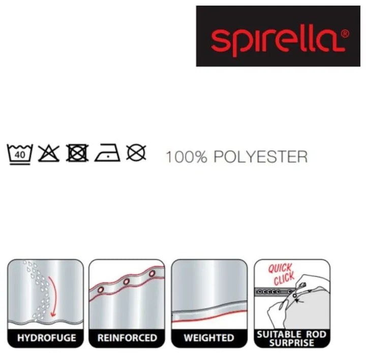 Tenda per doccia 180x200 cm Kos – Spirella