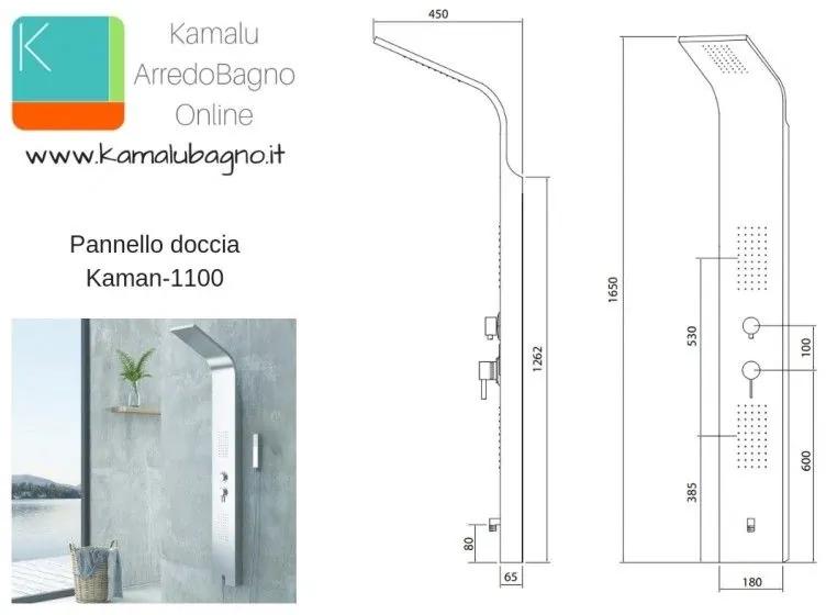 Kamalu - pannello doccia idromassaggio in acciaio modello kaman-1100