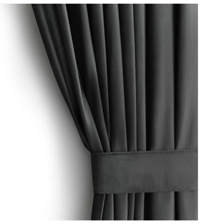 Tenda parzialmente oscurante grigia in velluto 140x270 cm – Restilo