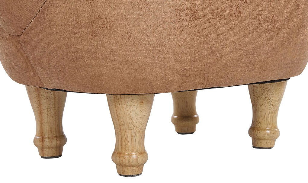 Pouf animaletto in similpelle beige HORSE Beliani
