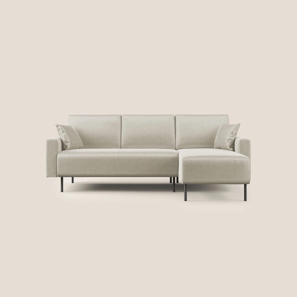 Arthur divano moderno angolare in velluto morbido impermeabile T01