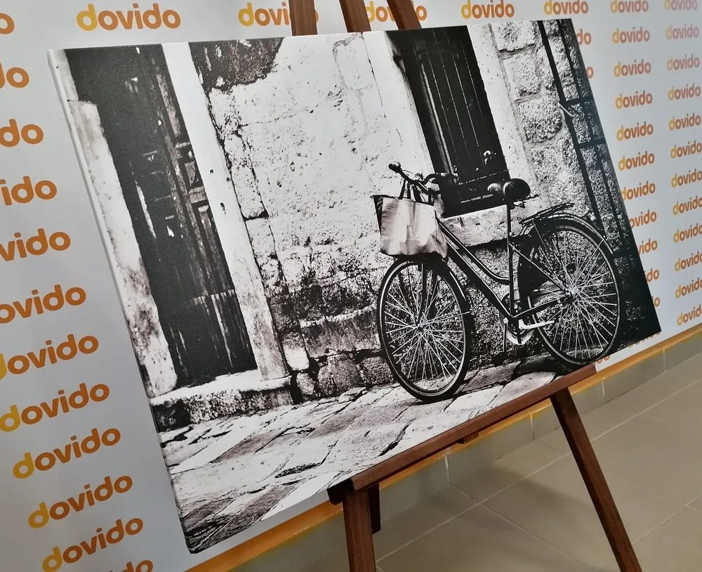 Quadro su tela – Bicicletta retrò in bianco e nero