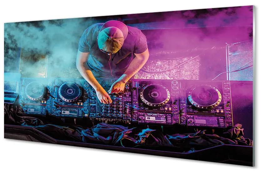 Quadro acrilico Console DJ luci colorate 100x50 cm