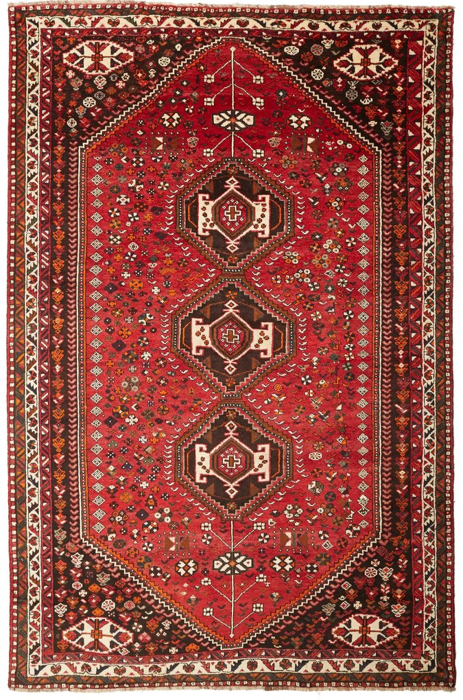 Shiraz Tappeto persiano 210x310 Rosso (Iran) Annodato A Mano